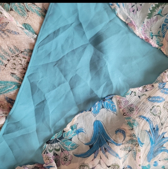 Vintage ECI New York Women's SZ 12 Silk floral skirt w/ruching at waist flowy - Picture 6 of 9